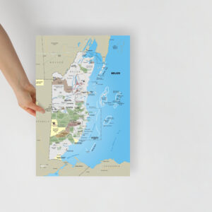 Detailed Map of Belize (Poster)