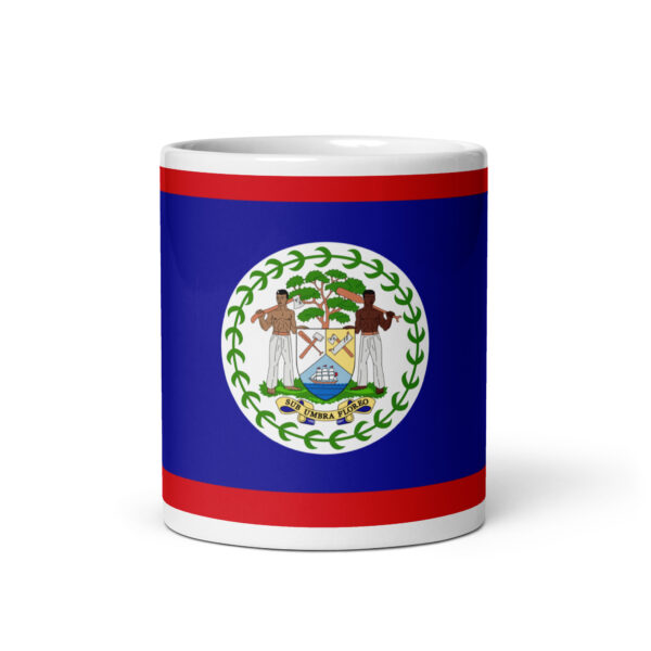 Belize Flag White glossy mug