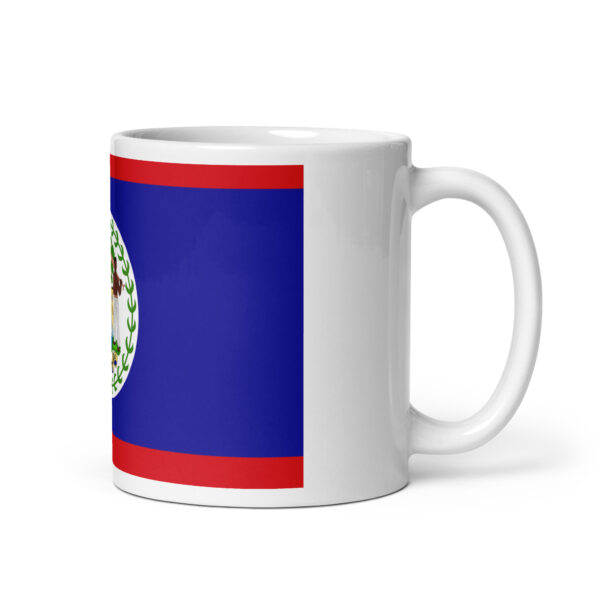 Belize Flag White glossy mug - Image 2