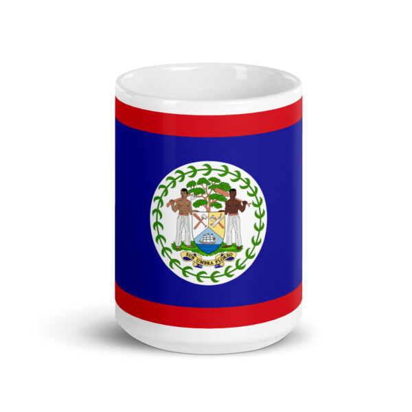 Belize Flag White glossy mug - Image 6