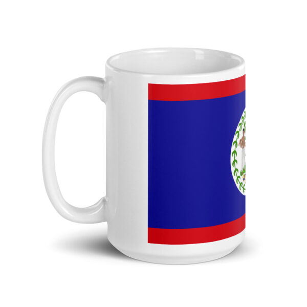 Belize Flag White glossy mug - Image 5