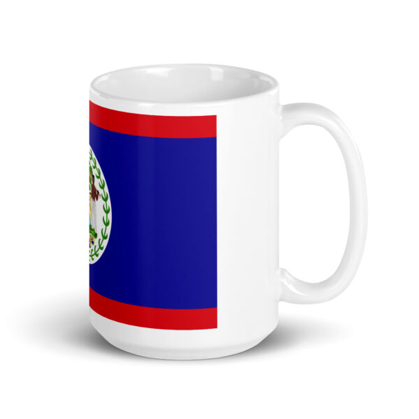 Belize Flag White glossy mug - Image 4
