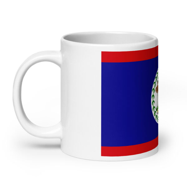 Belize Flag White glossy mug - Image 8