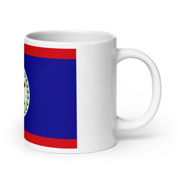 Belize Flag White glossy mug - Image 7